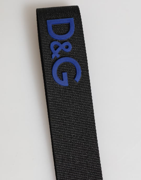 Schwarzer Blauer DG Logo Polyester Messing Halter Schlüsselanhänger Schlüsselring - Image 3