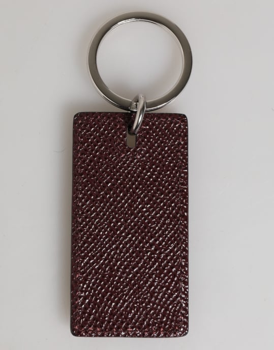 Dolce & Gabbana Dunkelbrauner Leder Logo Metallring Herren Schlüsselanhänger Schlüsselring - Image 5