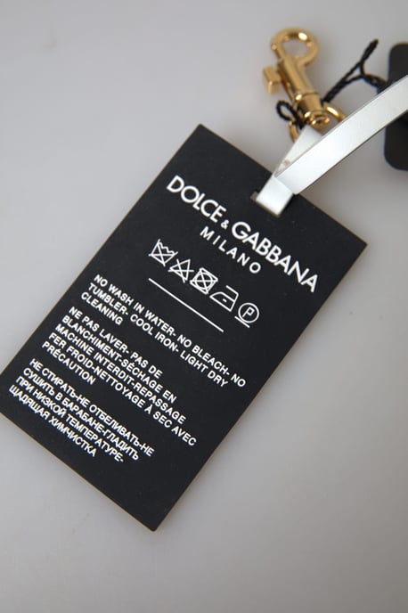 Dolce & Gabbana Schwarzer Silikon DG Logo Goldmessing Schlüsselanhänger - Image 2