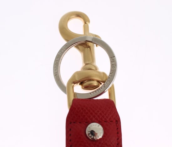 Dolce & Gabbana Goldgelbe Raffia-Leder-Clipsucherkette Schlüsselanhänger - Image 4