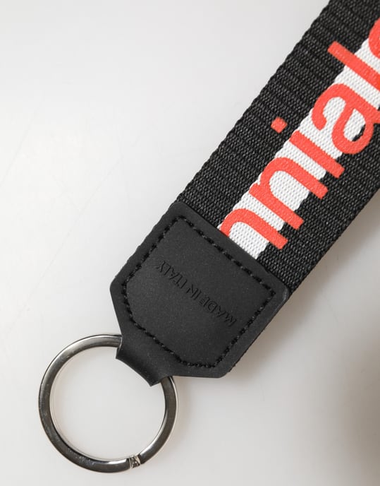 Schwarzer Logo-Polyester-Silberne Messinghalter Schlüsselanhänger Schlüsselring - Image 4