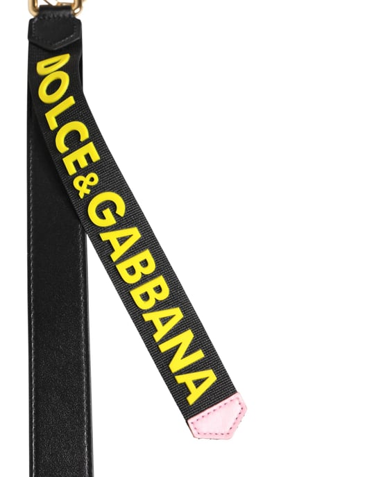 Schwarzer Gelber Logo Leder Messing Halter Schlüsselanhänger Schlüsselring - Image 2