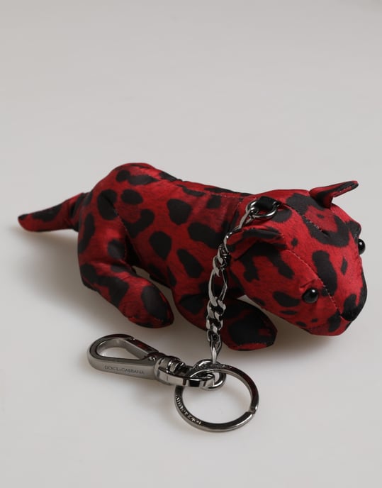 Rot Schwarz Polyester Tier Silhouette Tasche Schlüsselanhänger Schlüsselring - Image 3