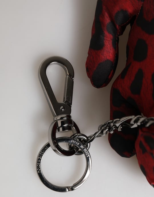 Rot Schwarz Polyester Tier Silhouette Tasche Schlüsselanhänger Schlüsselring - Image 4