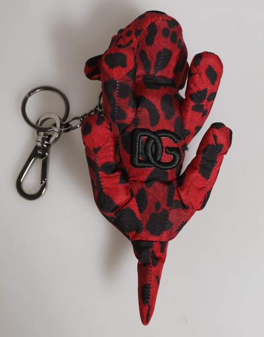 Rot Schwarz Polyester Tier Silhouette Tasche Schlüsselanhänger Schlüsselring - Image 5