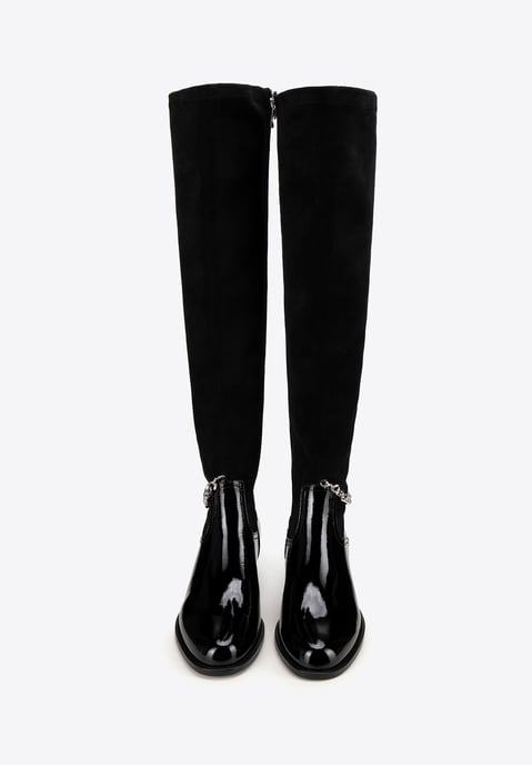 Wittchen Damen-Lederstiefel mit Kette, Schwarz, Naturleder - Image 2