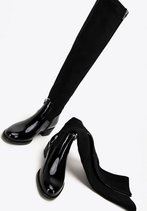 Wittchen Damen-Lederstiefel mit Kette, Schwarz, Naturleder - Image 6