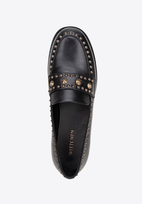 Wittchen Damen-Lederslipper mit Ziernieten, schwarzes Naturleder - Image 4