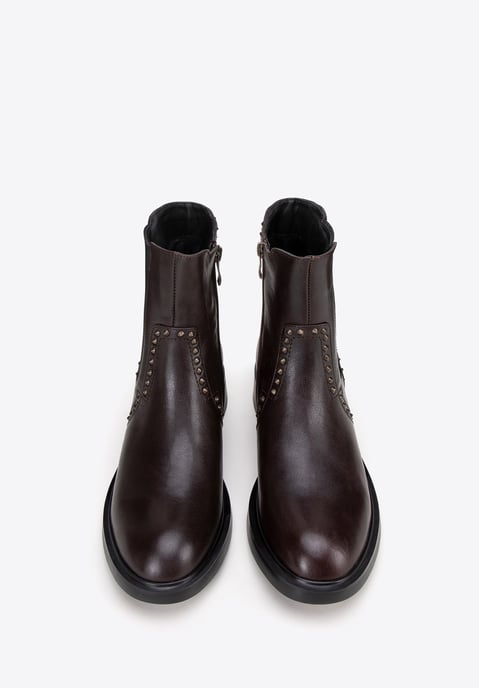 Wittchen Damen-Chelsea-Boots aus Leder mit Ziernieten, braunes Naturleder - Image 2