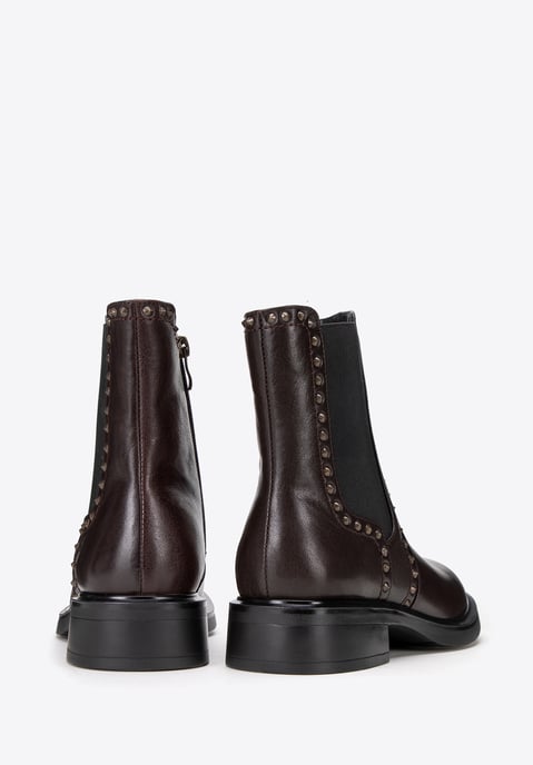 Wittchen Damen-Chelsea-Boots aus Leder mit Ziernieten, braunes Naturleder - Image 3