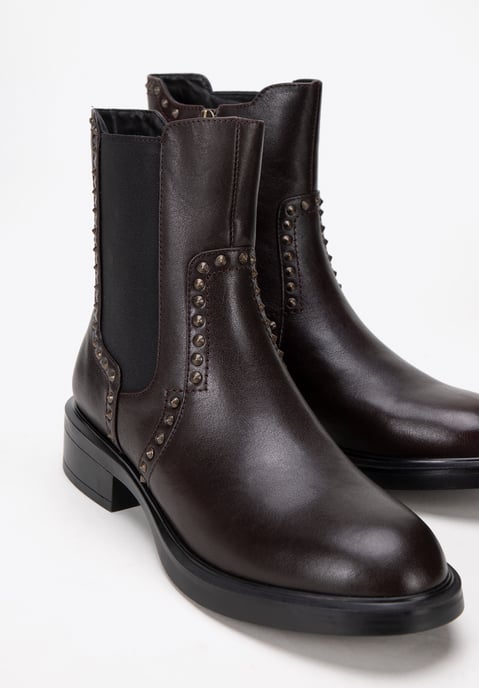 Wittchen Damen-Chelsea-Boots aus Leder mit Ziernieten, braunes Naturleder - Image 5