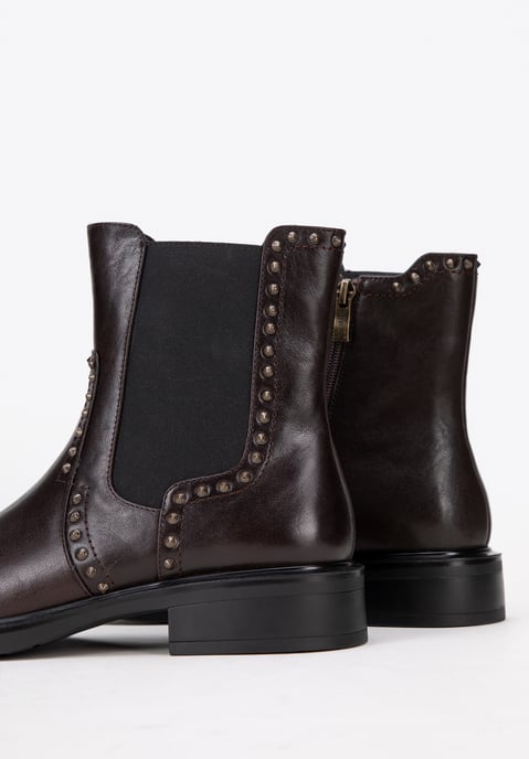 Wittchen Damen-Chelsea-Boots aus Leder mit Ziernieten, braunes Naturleder - Image 6