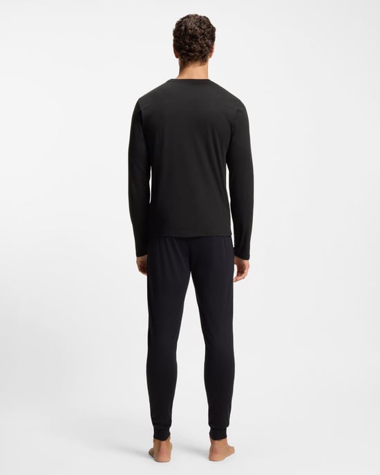 Langes Pyjama-Set in Schwarz - Image 2