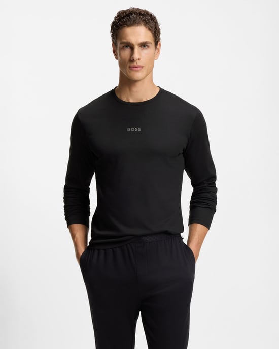 Langes Pyjama-Set in Schwarz - Image 5