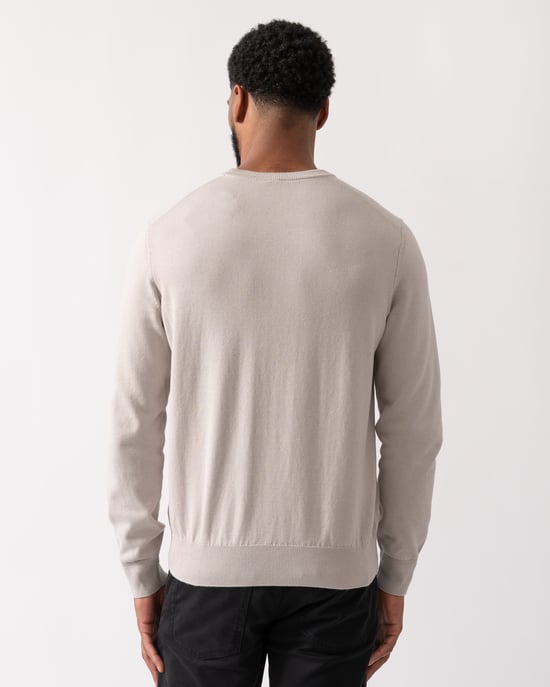 Kanovano Rundhals-Pullover in Hellgrau - Image 2