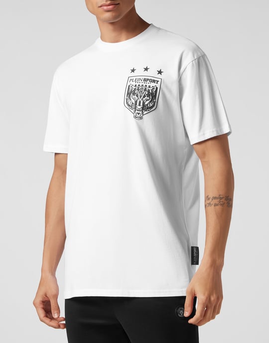 Plein Sport T-Shirt mit Rundhalsausschnitt und Tiger-Motiv - Weiß - Image 2
