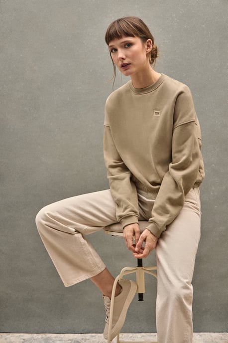 Sweatshirt hellbraun im Loose Fit mit Polo Club-Logo - Image 3