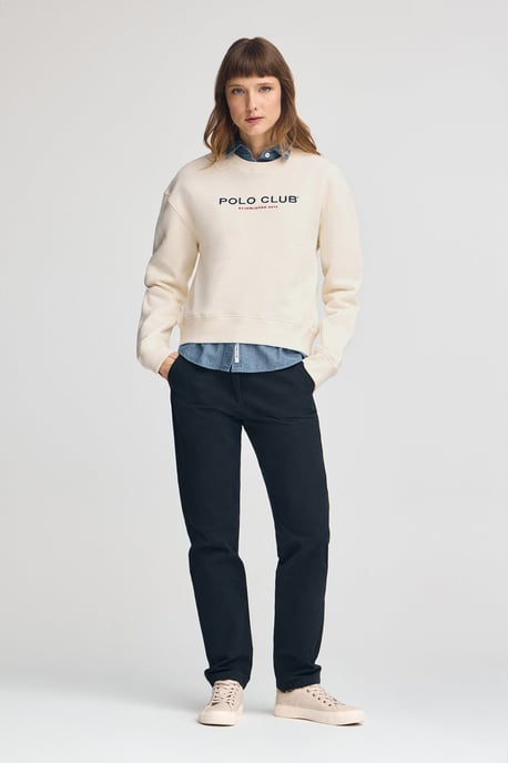 Sweatshirt ecru im Boxy Fit Established 2012 Polo Club - Image 4