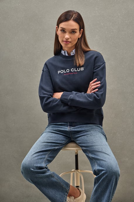 Sweatshirt marineblau im Boxy Fit Established 2012 Polo Club - Image 1