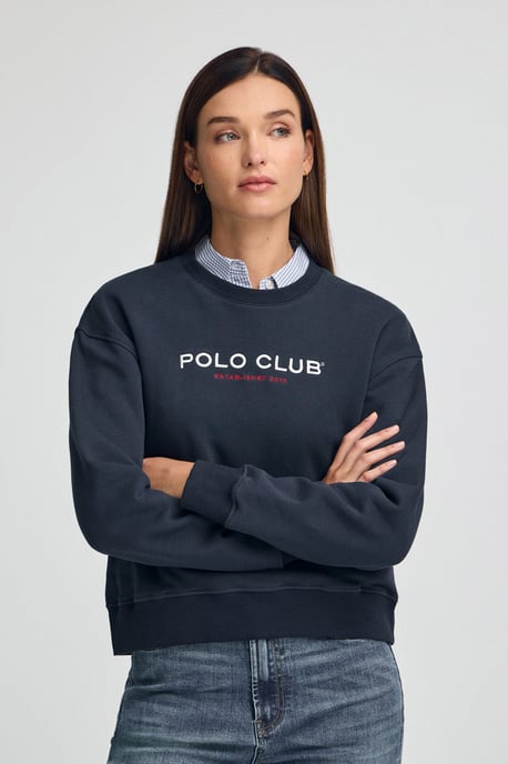 Sweatshirt marineblau im Boxy Fit Established 2012 Polo Club - Image 3