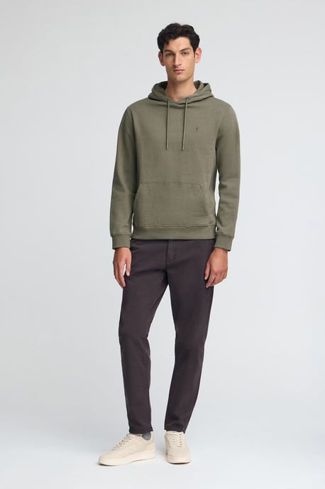 Sweatshirt armeegrün im Regular Fit mit Kapuze und Rigby Go-Logo - Image 2