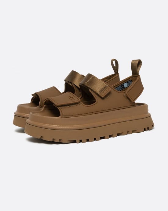 Plattform-Sandalen mit verstellbarem Riemen in Tan - Image 1