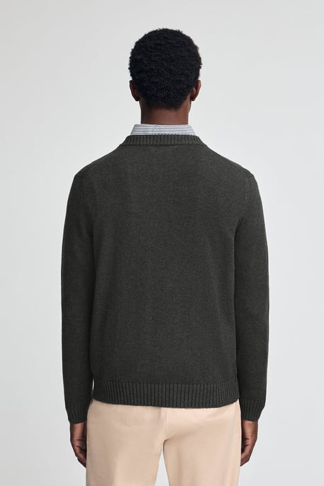 Pullover dunkelgrau meliert aus Wollgemisch mit gesticktem Rigby Go-Logo - Image 4