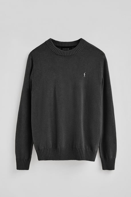 Pullover dunkelgrau meliert aus Wollgemisch mit gesticktem Rigby Go-Logo - Image 5