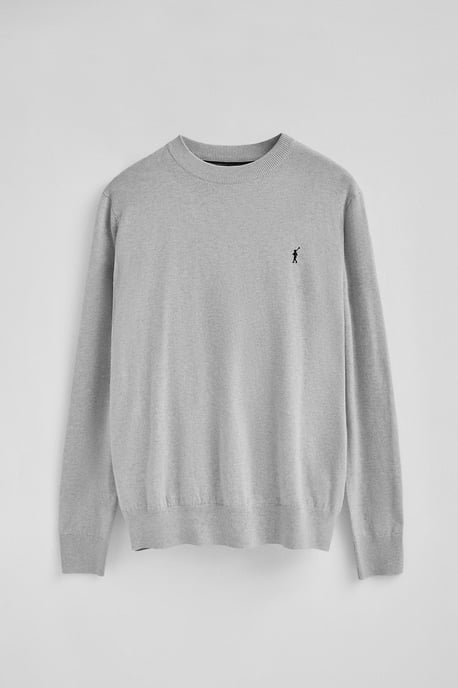 Pullover grau meliert aus Wollgemisch mit gesticktem Rigby Go-Logo - Image 5