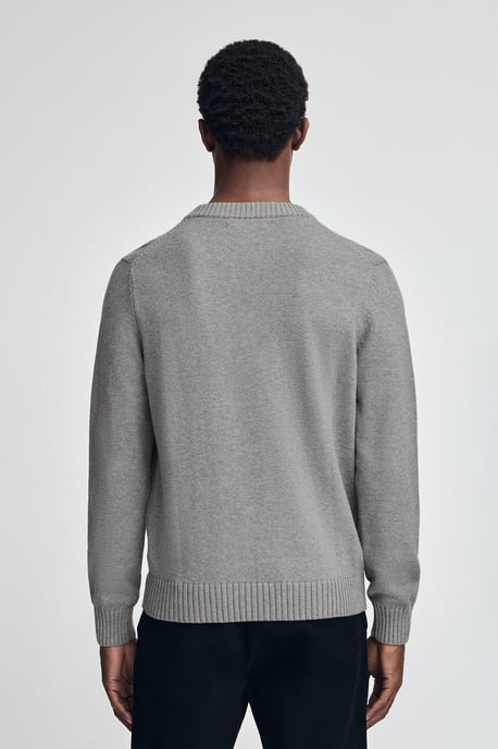 Pullover grau meliert aus Wollgemisch mit gesticktem Rigby Go-Logo - Image 4