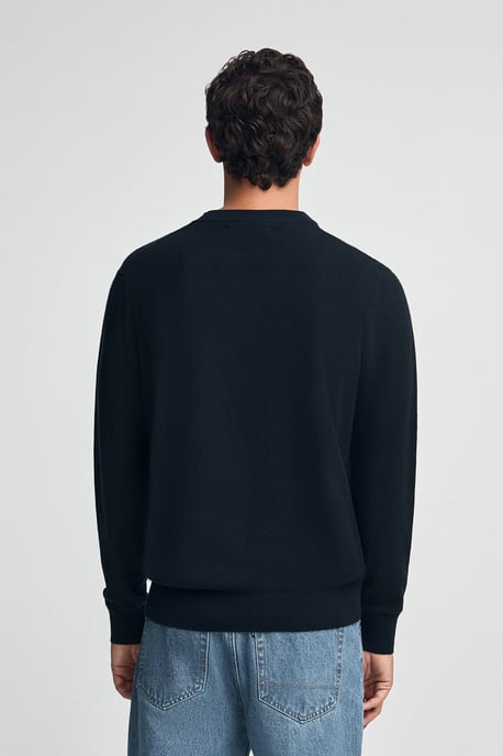 Pullover marineblau aus Wollgemisch mit gesticktem Rigby Go-Logo - Image 4