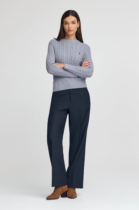 Pullover hellblau mit Rundhalskragen aus Wollgemisch mit gesticktem Rigby Go-Logo - Image 3
