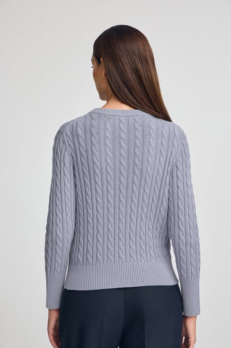 Pullover hellblau mit Rundhalskragen aus Wollgemisch mit gesticktem Rigby Go-Logo - Image 4