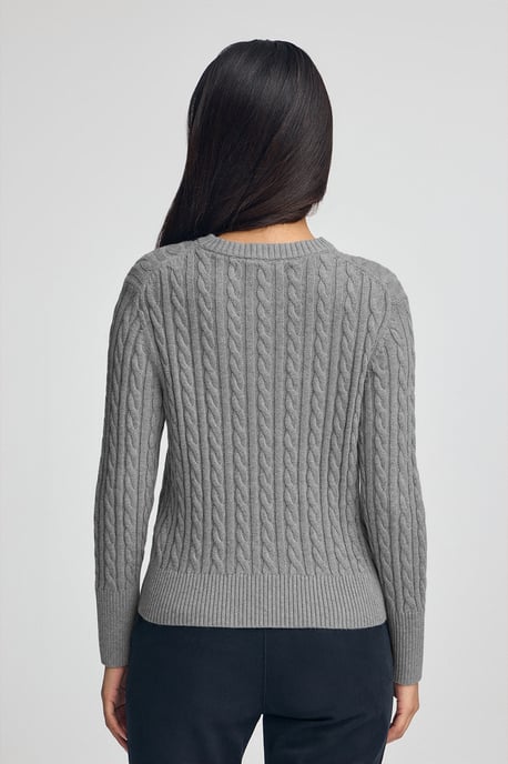 Pullover grau meliert mit Rundhalskragen aus Wollgemisch mit gesticktem Rigby Go-Logo - Image 4
