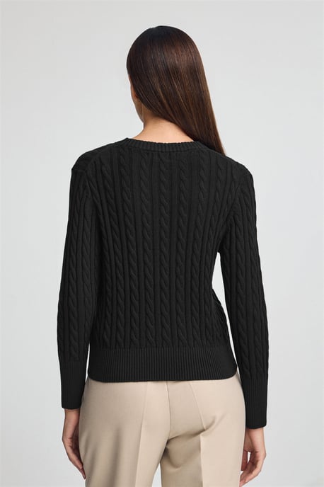 Pullover schwarz mit Rundhalskragen aus Wollgemisch mit gesticktem Rigby Go-Logo - Image 4