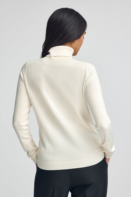 Rollkragenpullover ecru aus Wollgemisch mit gesticktem Rigby Go-Logo - Image 4