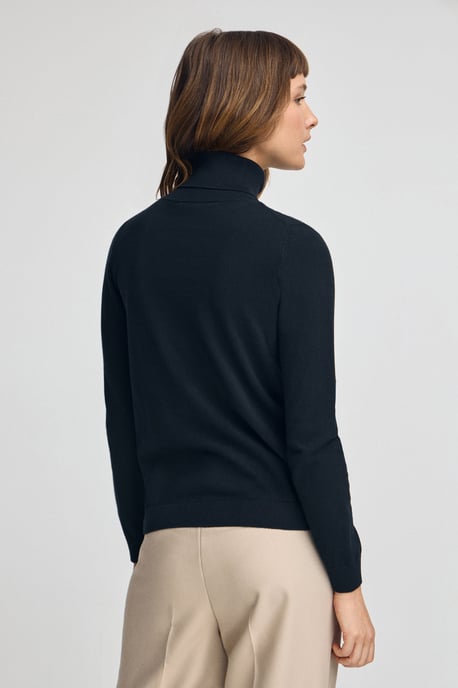 Rollkragenpullover marineblau aus Wollgemisch mit gesticktem Rigby Go-Logo - Image 4