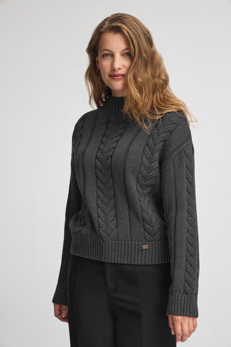 Grobstrick-Pullover Serena dunkelgrau meliert - Image 2