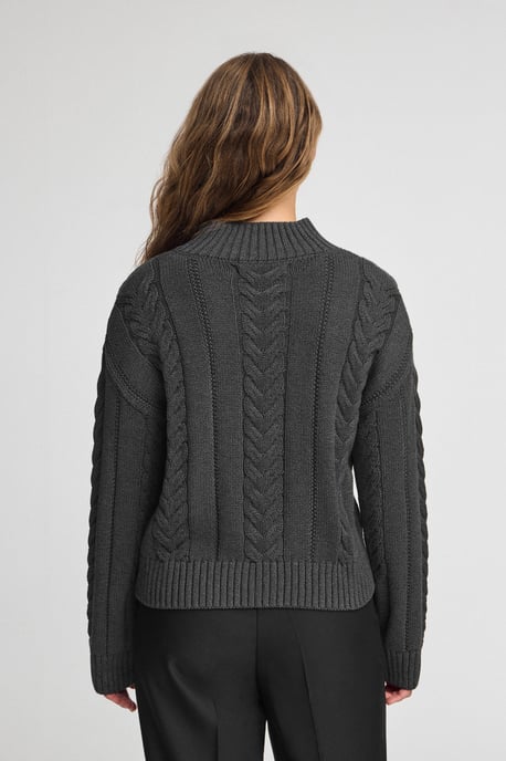 Grobstrick-Pullover Serena dunkelgrau meliert - Image 5