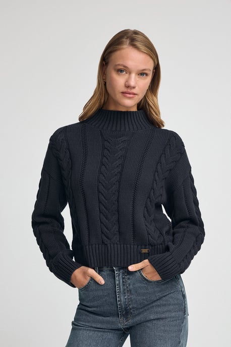 Grobstrick-Pullover Serena marineblau - Image 1