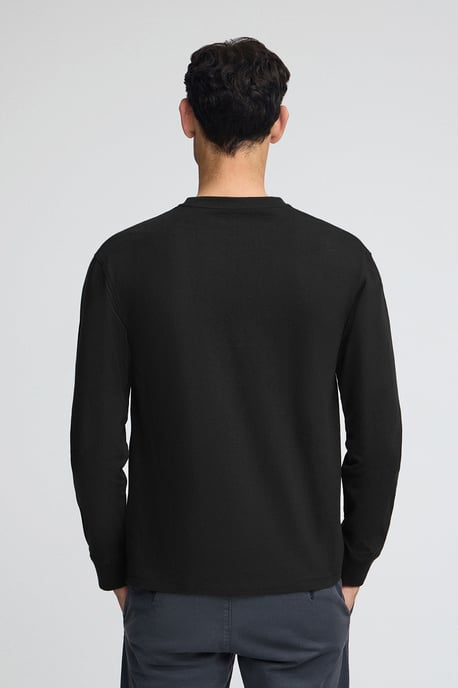 T-Shirt schwarz mit langen Ärmeln und gesticktem Rigby Go-Logo - Image 3