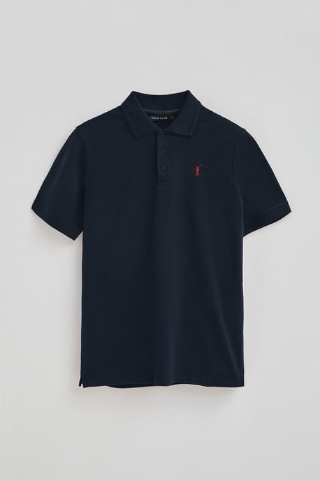 Dreierpack Herren-Poloshirts marineblau, weiß und schwarz aus Pikee mit gesticktem Rigby Go-Logo - Image 5