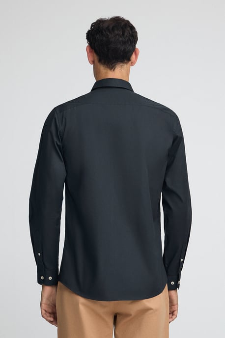 Hemd marineblau aus Popeline im Slim Fit mit Rigby Go-Logo - Image 4