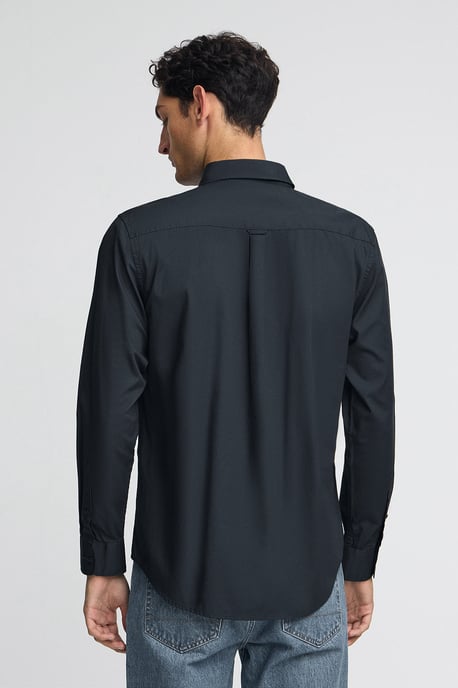 Hemd marineblau aus Popeline im Regular Fit mit Rigby Go-Logo - Image 4
