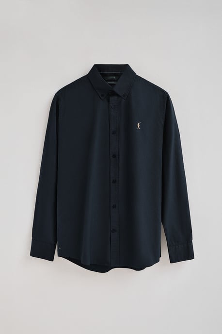 Hemd marineblau aus Popeline im Regular Fit mit Rigby Go-Logo - Image 5