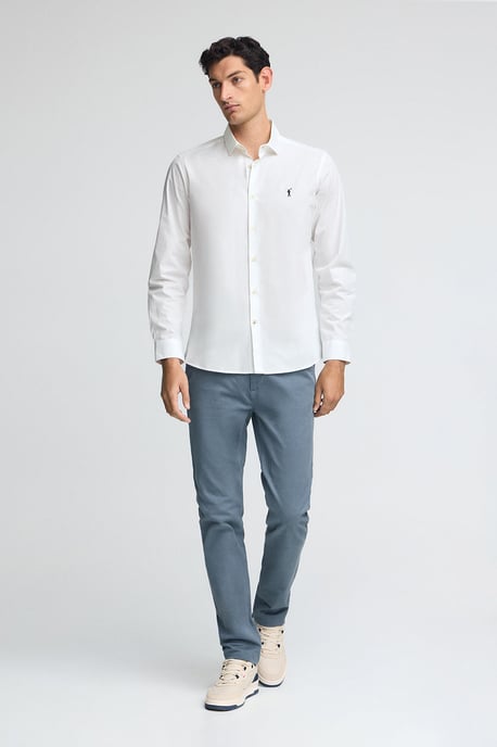 Hemd weiß aus Popeline im Slim Fit mit Rigby Go-Logo - Image 2