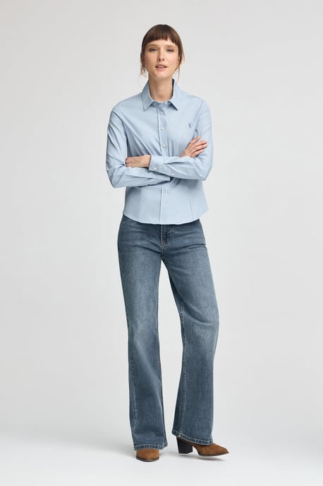 Hemd hellblau im Slim Fit mit Rigby Go-Logo - Image 3