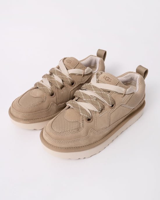 Damen Dual-Lace Wildleder Sneakers in Beige - Image 4