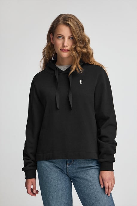 Sweatshirt schwarz mit Kapuze und Rigby Go-Logo - Image 1