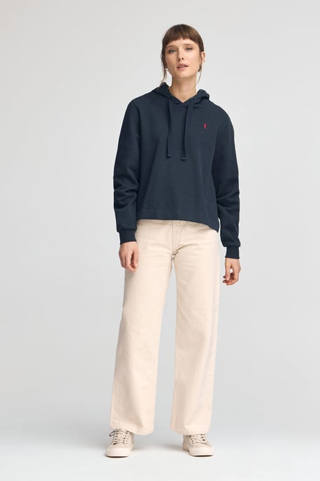 Sweatshirt marineblau mit Kapuze und Rigby Go Logo - Image 3